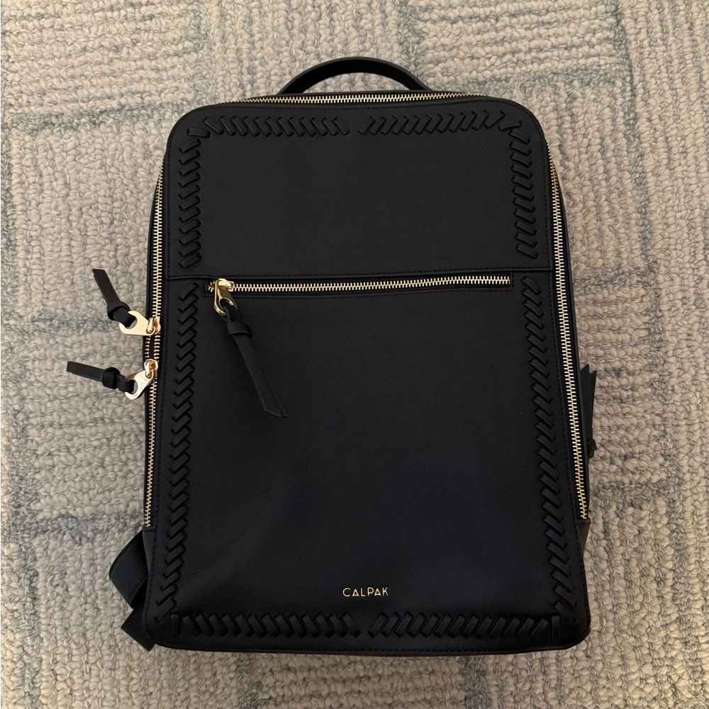 Calpak Black Backpack with Gold Hardware